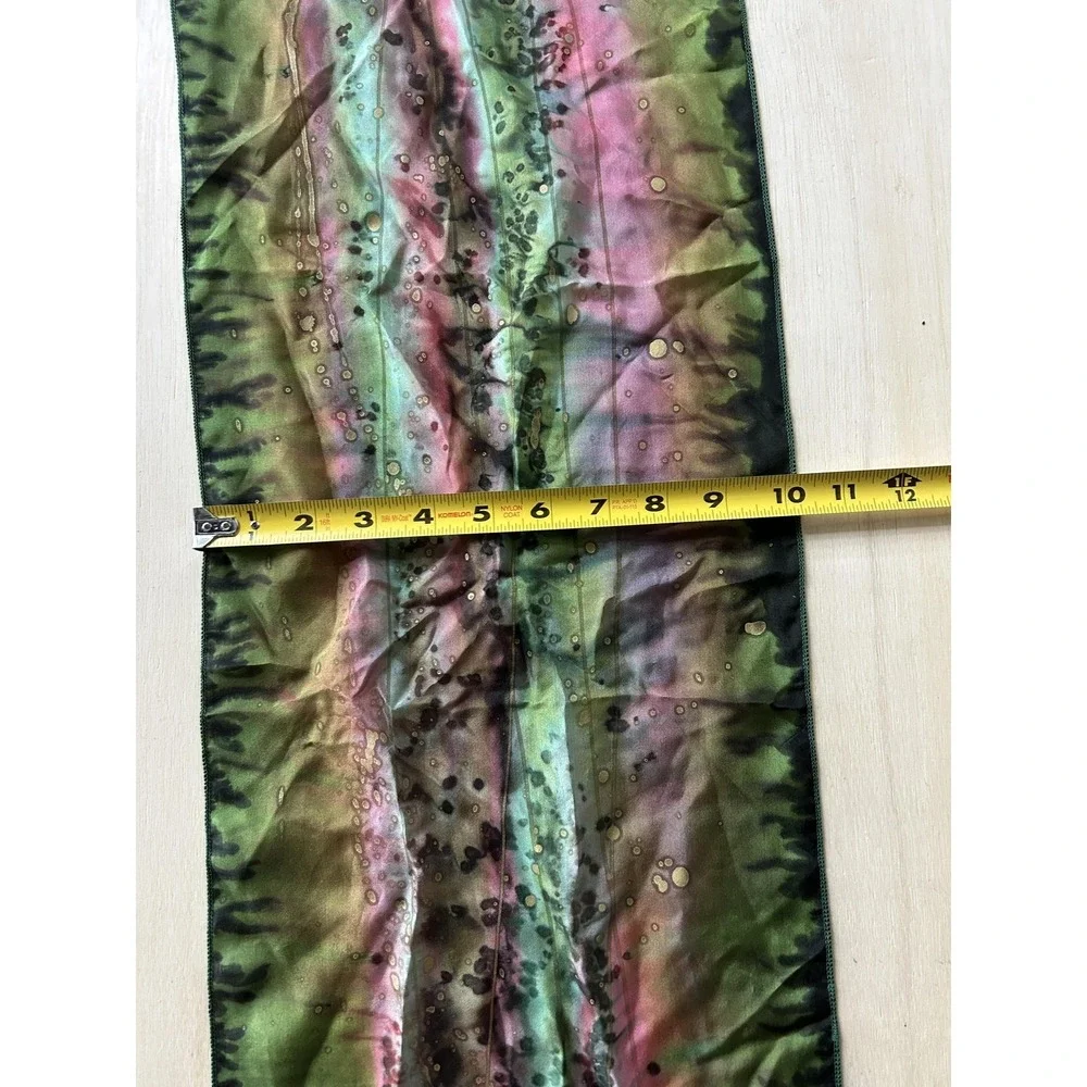 Almost Paradise Silks Scarf Womens One Size Multicolor Hand Painted Silk‎ Batik